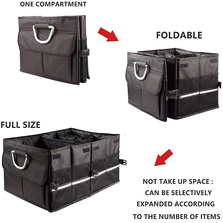 Organizador de maletera, portátil, plegable, reforzado, auto, camioneta