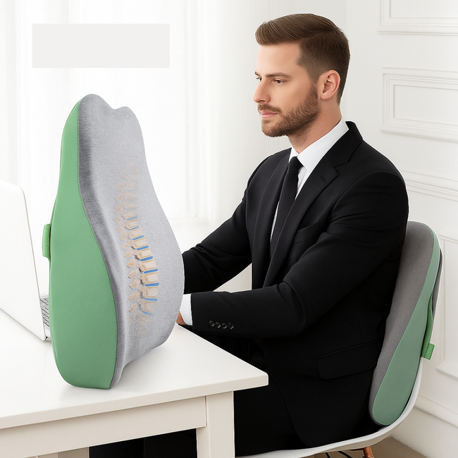Cojín Premium de Espalda Corrector Lumbar Silla Auto Oficina