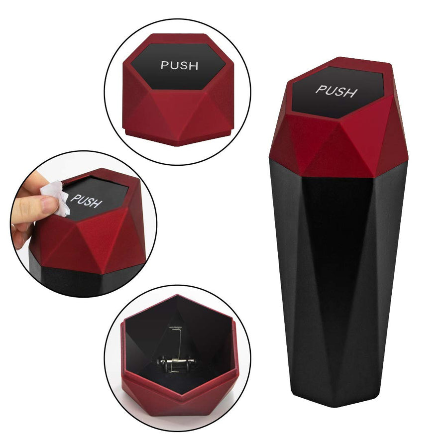 Mini tacho de basura diamante para oficina, auto y camioneta