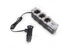 Adaptador de cigarrera con triple salida y USB