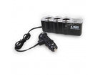 Adaptador de cigarrera con triple salida y USB