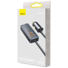 Cargador, carga rápida, múltiples puertos, 2x USB, 2x Tipo C, con cable de extensión de 1.20m
