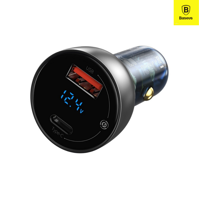 Cargador Dual,usb, 65w,carga Rápida para celulares, laptops, Auto, Camioneta, Baseus