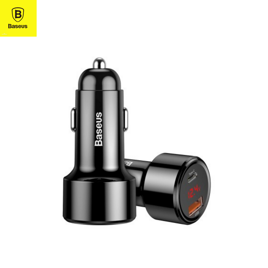 Cargador dual, USB, tipo C, 45W, carga rápida, pantalla digital