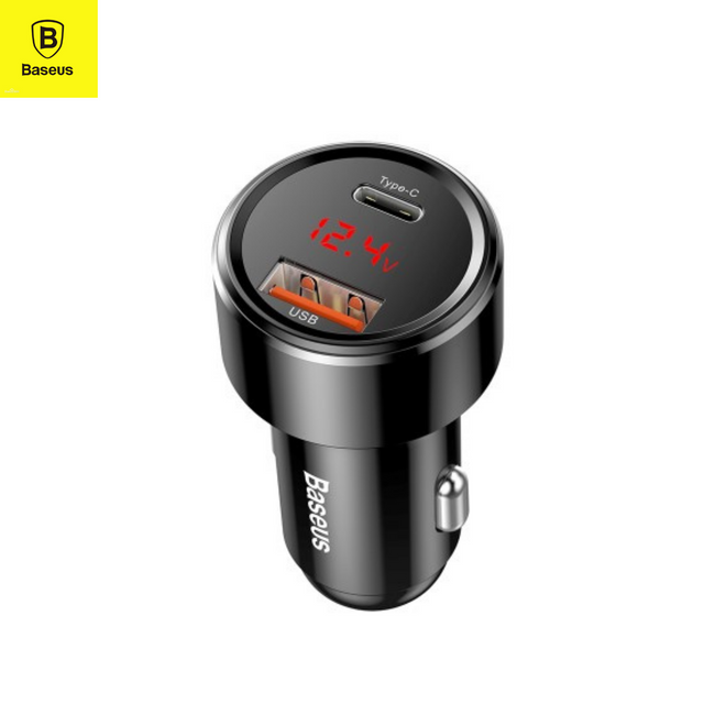Cargador dual, USB, tipo C, 45W, carga rápida, pantalla digital