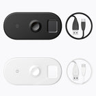 Cargador Qi inalámbrico de escritorio 3 en 1, iPhone, iWatch, AirPods, Baseus
