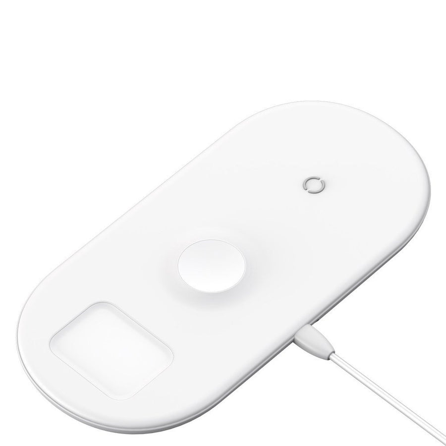 Cargador Qi inalámbrico de escritorio 3 en 1, iPhone, iWatch, AirPods, Baseus